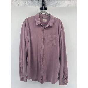 Marine Layer Lightweight Corduroy Shirt Mens L Dusty Purple Cotton Long Sleeve